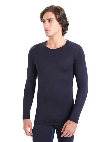 Base Layers Icebreaker Merino 260 Tech Long Sleeve Crewe Thermal Top Męskie Granatowe | PL 1550MQZA